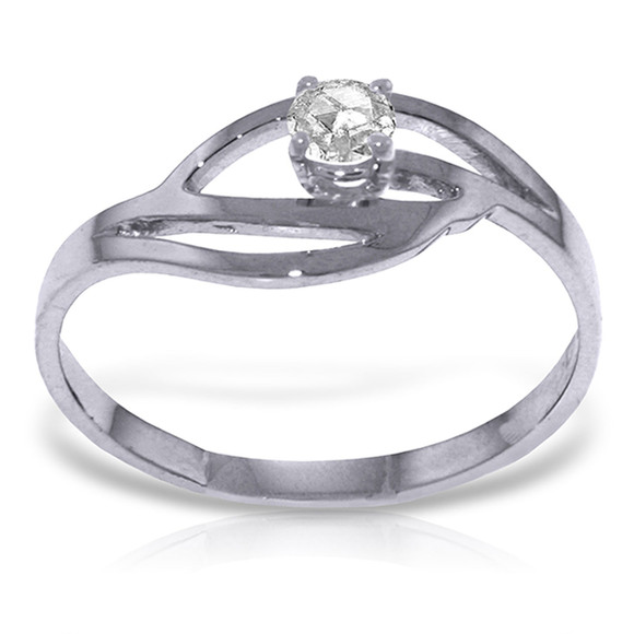 14K. SOLID GOLD RING WITH 0.15 CT. NATURAL DIAMOND (White Gold)